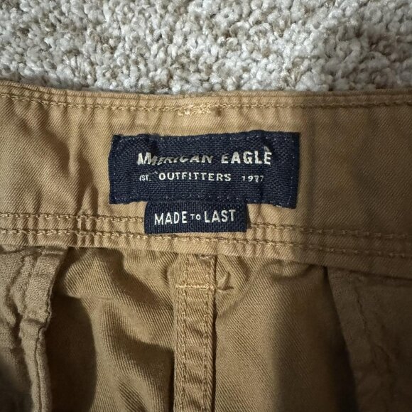 American Eagle Pants Mens 34x32 Khaki Relaxed Straight Chino Cotton Casual - Picture 5 of 13